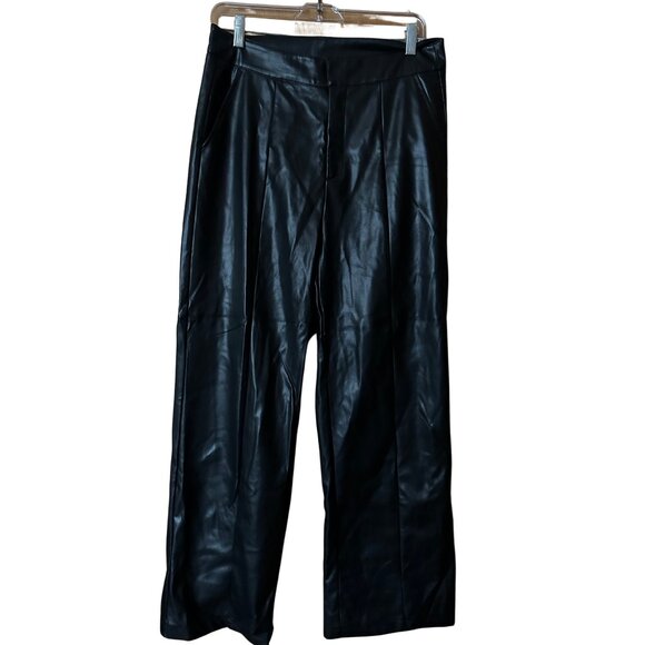 CIDER Wide Leg Pleather Pants - Picture 1 of 3